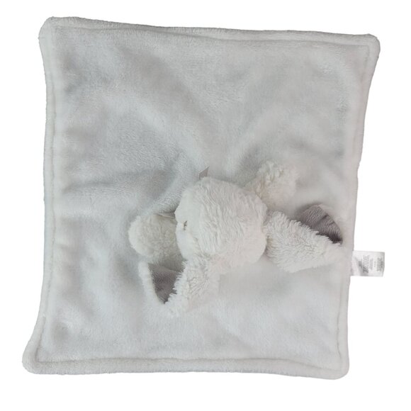 Nuby Rabbit Lovey Plush White Gray Blue 12" Square Long Eared Easter Bunny - Picture 7 of 11